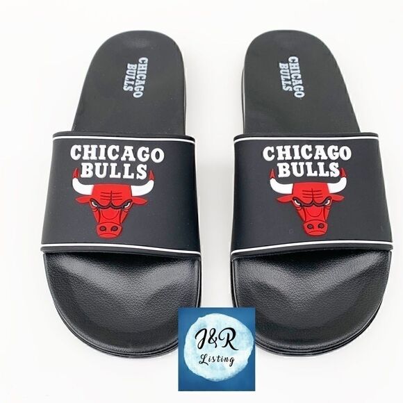 Chicago Bulls NBA Rubber Mens Slide Sandals - Picture 1 of 11